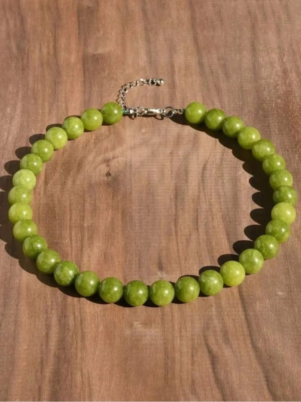Boho green necklace Q1146